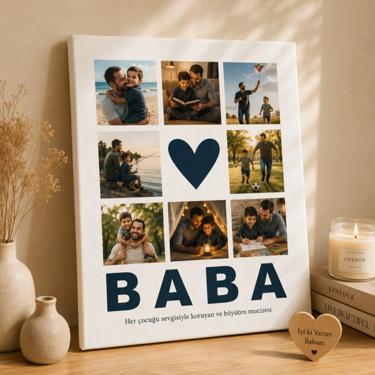 Babalar Gününe Özel Kişiye Özel Kanvas Tablo – 35x50 cm