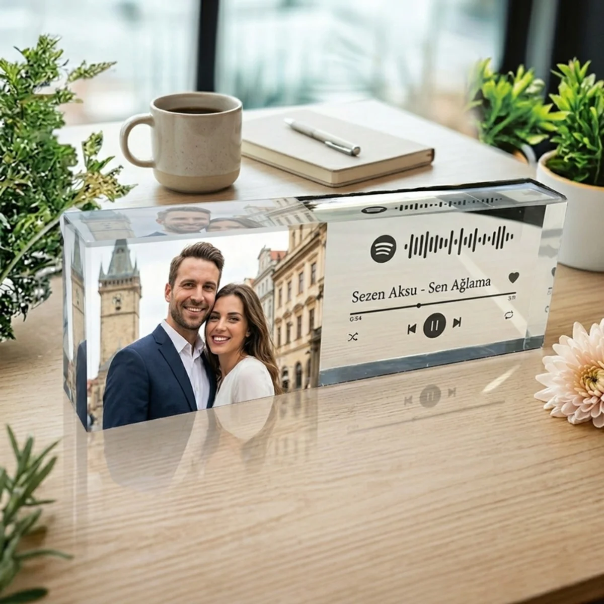 Kişiye Özel Spotify Barkodlu Panoramik Akrilik Fotoğraf Çerçevesi 7x25 cm