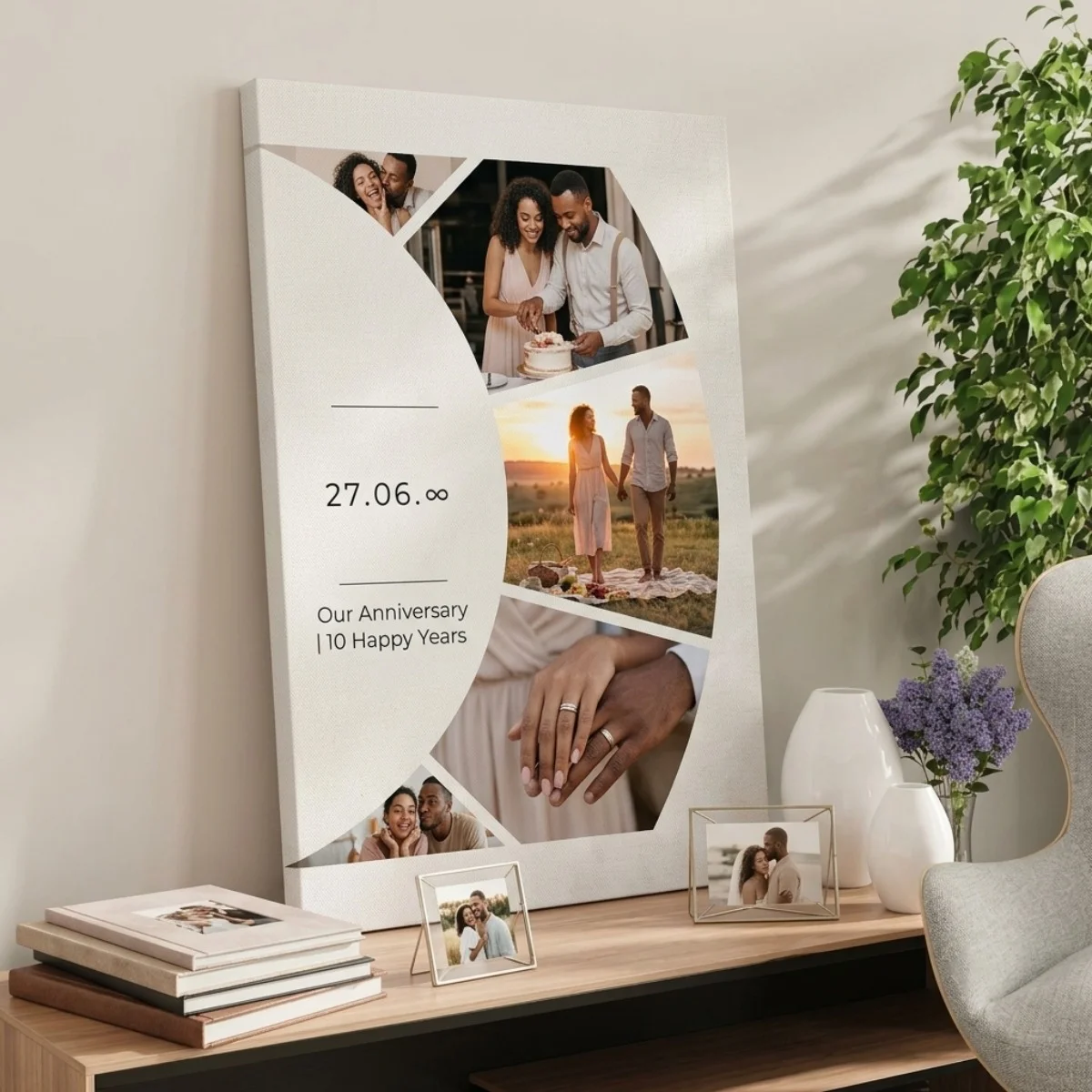 Kişiye Özel Fotoğraflı Kanvas Tablo 35x50 cm – İsim, Tarih ve Mesaj Baskılı