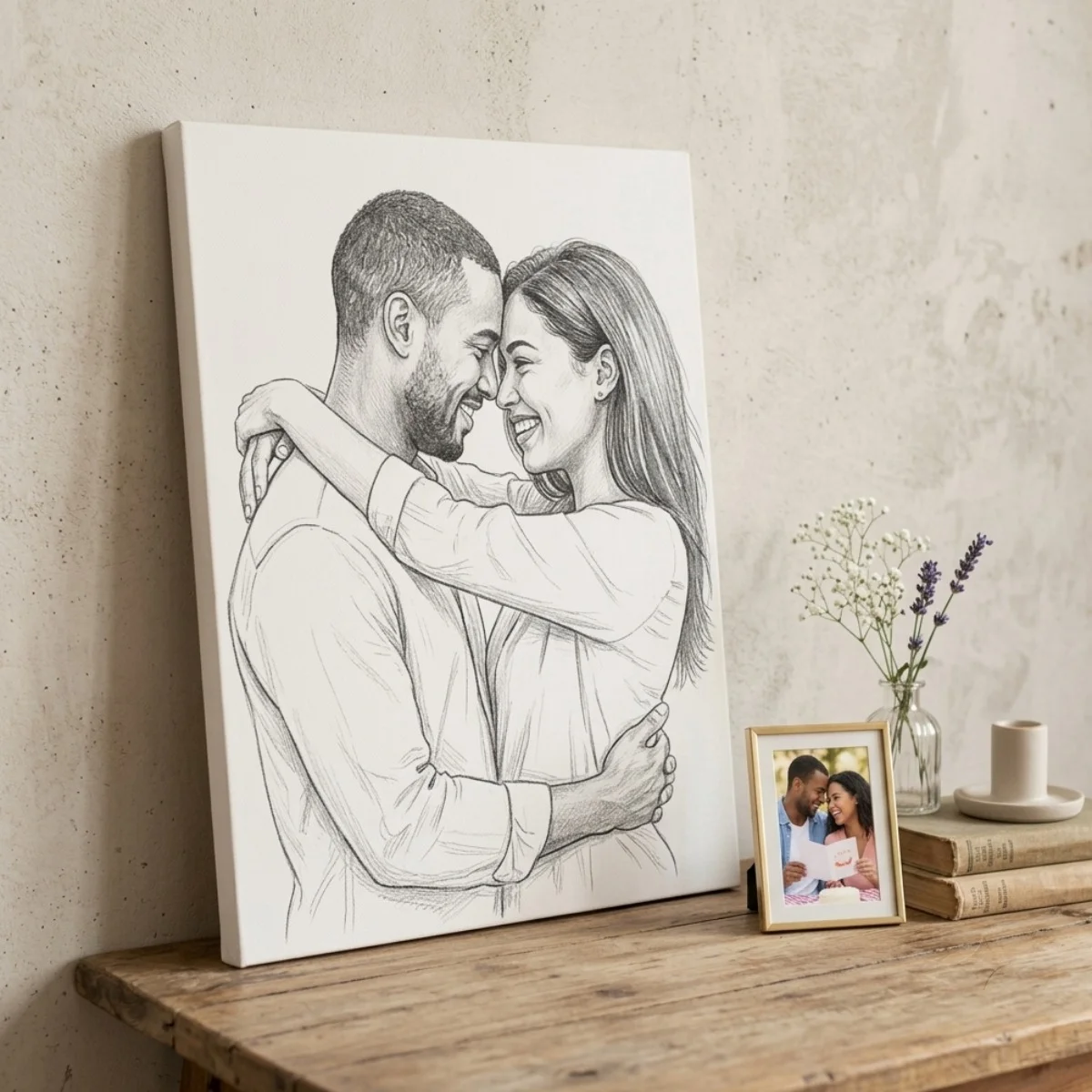 Özel Karakalem Kanvas Tablo (35x50)