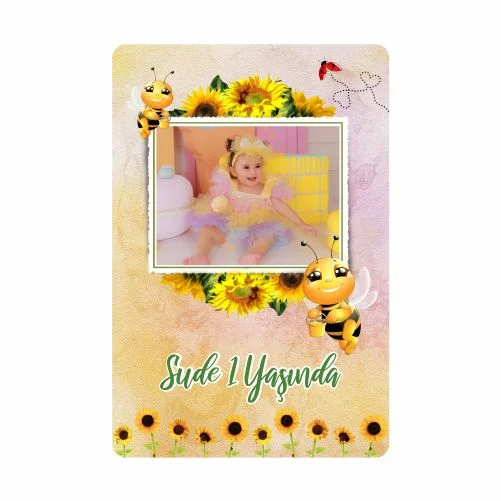 Çiçek Temalı Doğum Günü Magneti - 10 Adet