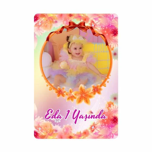 Çiçek Temalı Doğum Günü Magneti  - 10 Adet