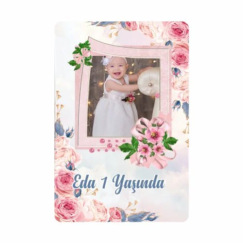 Çiçek Temalı Doğum Günü Magneti  - 10 Adet