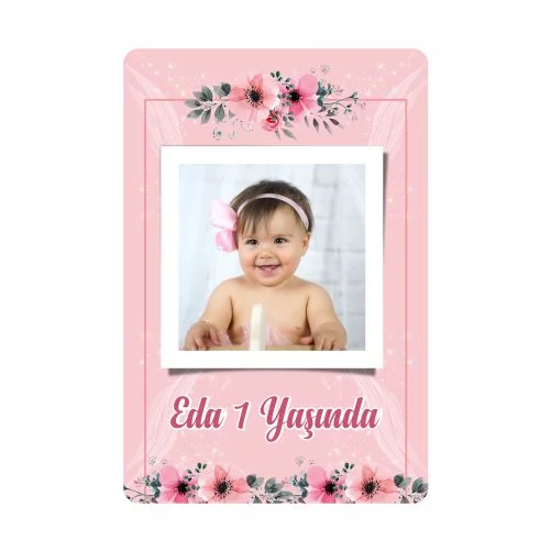 Çiçek Temalı Doğum Günü Magneti  - 10 Adet