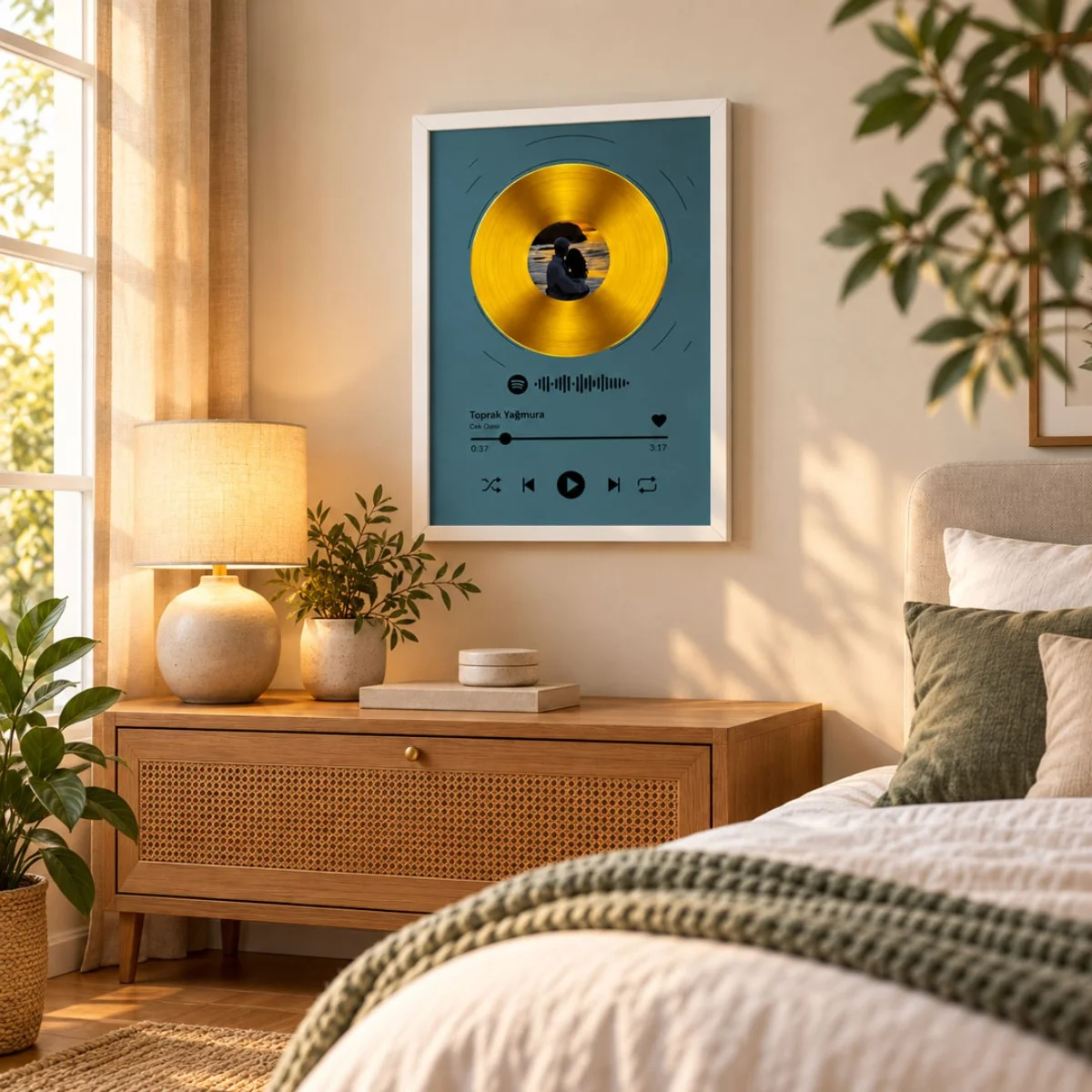 Kişiye Özel Altın Plak Spotify Şarkı Kodlu Çerçeveli Tablo 30x40 cm - Kişiye Özel | Bicazip - 2. görsel