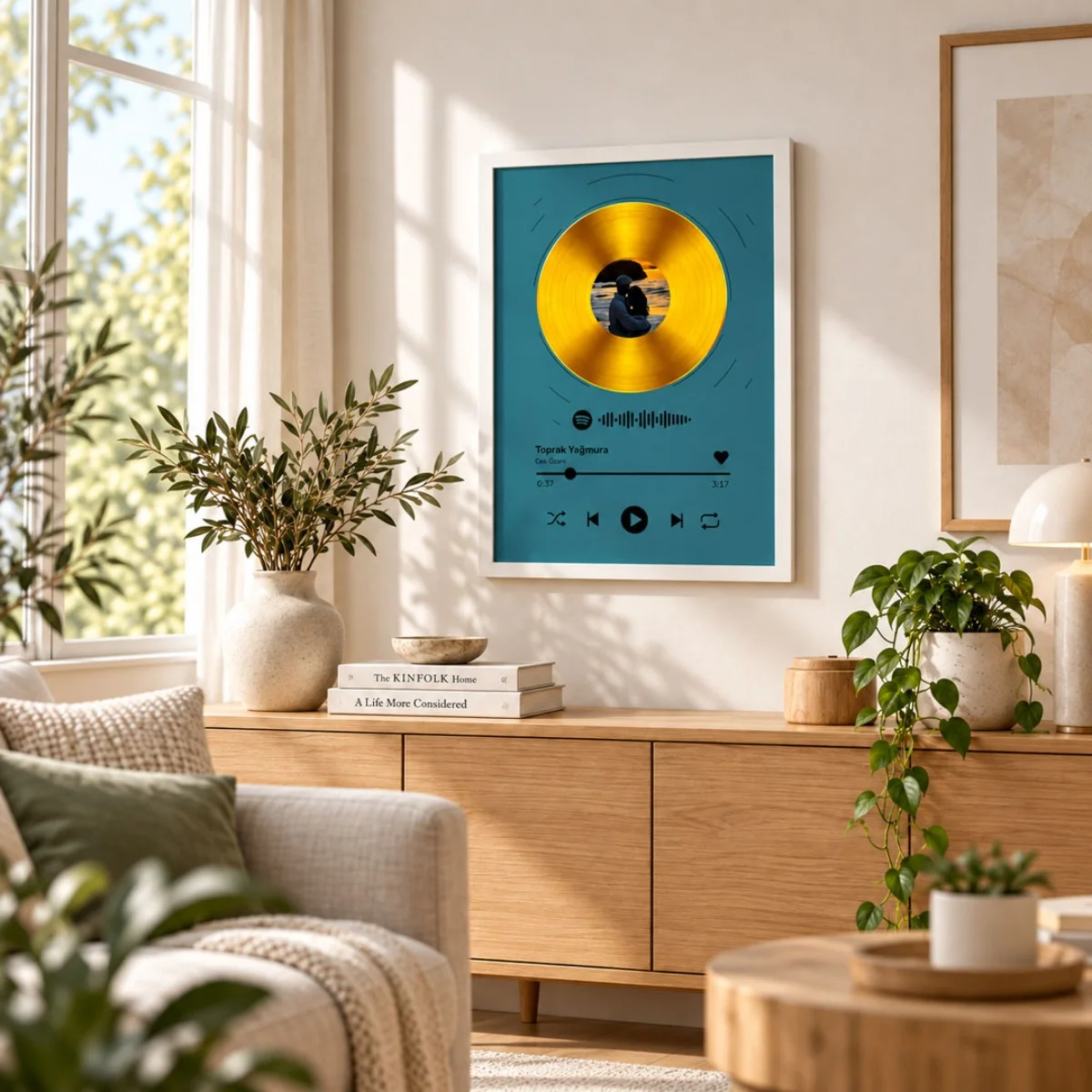 Kişiye Özel Altın Plak Spotify Şarkı Kodlu Çerçeveli Tablo 30x40 cm - Kişiye Özel | Bicazip - 3. görsel