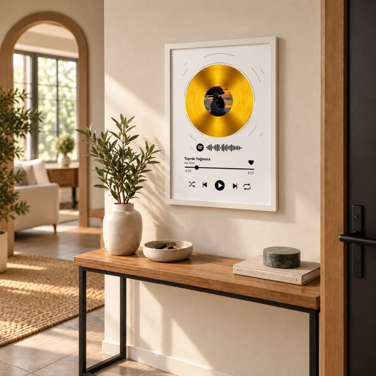 Kişiye Özel Fotoğraflı Altın Plak Spotify Kodlu Tablo - 30x40 cm - Kişiye Özel | Bicazip - 2. görsel