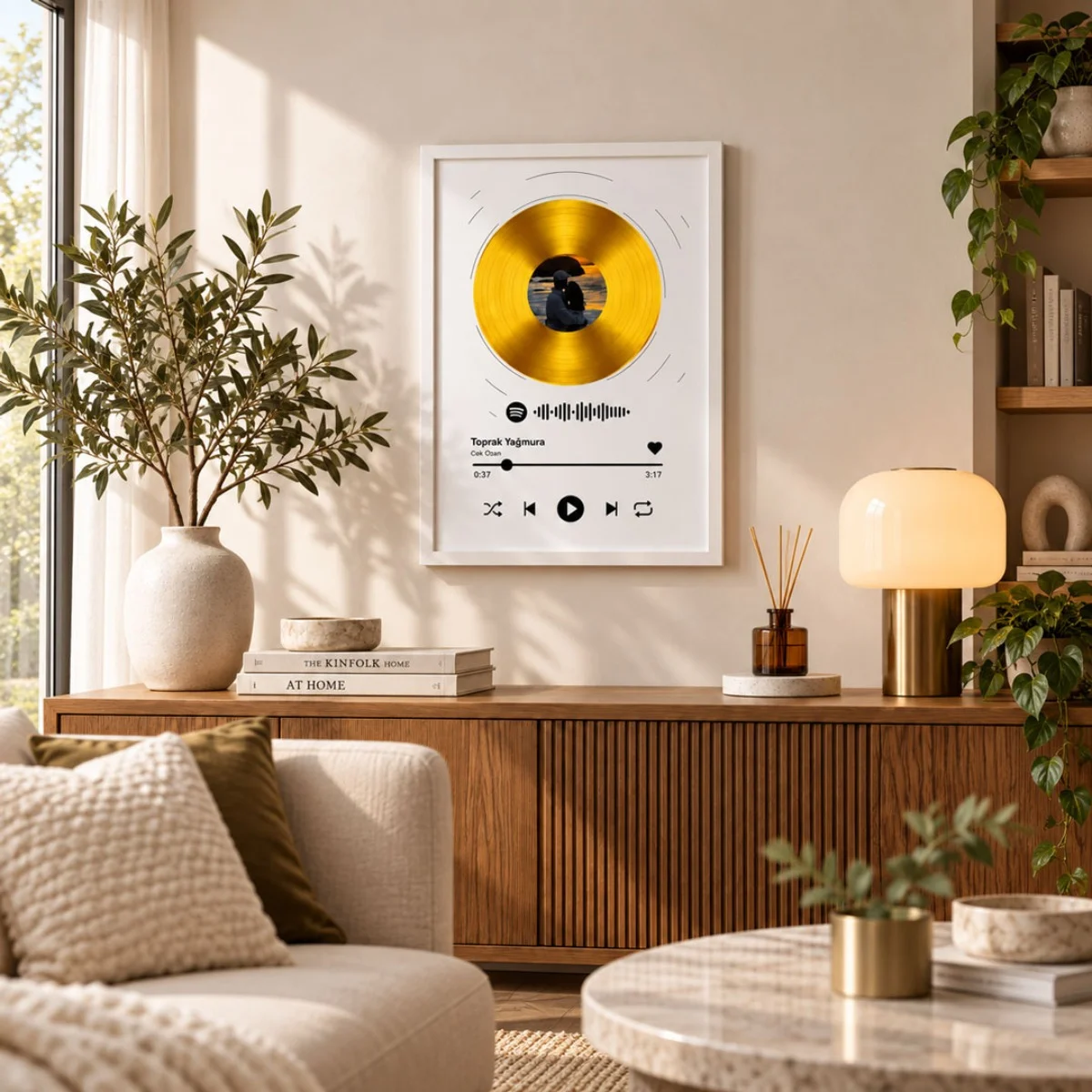 Kişiye Özel Fotoğraflı Altın Plak Spotify Kodlu Tablo - 30x40 cm - Kişiye Özel | Bicazip - 3. görsel