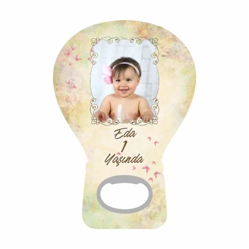 Pembe Kelebek Temalı Balon Açacak Magneti