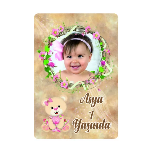 Kahverengi Ayıcık Temalı Doğum Günü Magneti  - 10 Adet