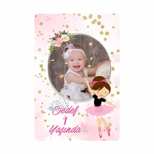 Bale Prenses Temalı Doğum Günü Magneti  - 10 Adet