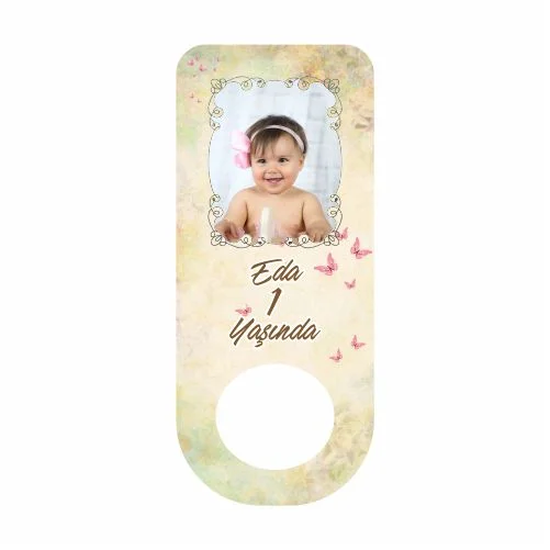 Pembe Kelebek Temalı Dikdörtgen Açacak Magneti