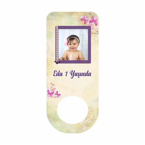 Pembe Kelebek Temalı Dikdörtgen Açacak Magneti