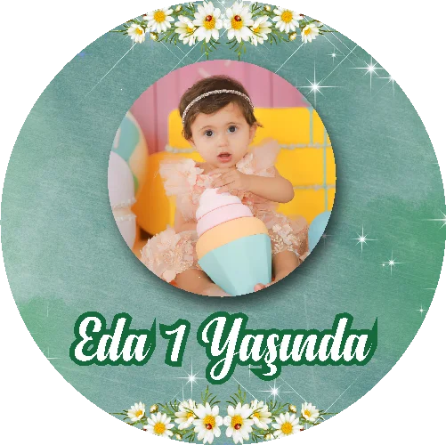 Çiçek Temalı Yuvarlak Açacak Magneti