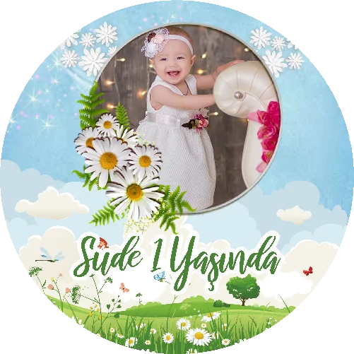 Çiçek Temalı Yuvarlak Açacak Magneti