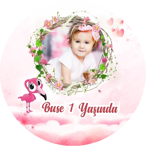 Flamingo Temalı Yuvarlak Açacak Magneti