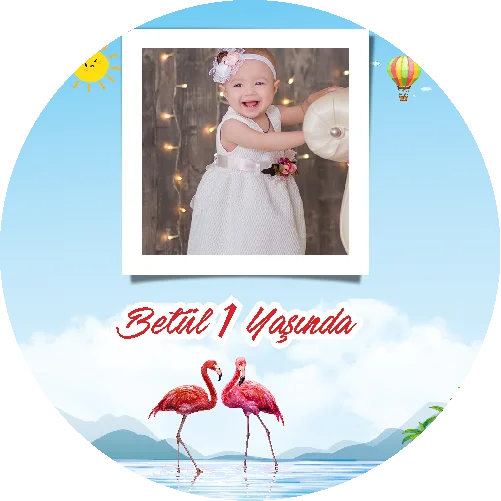 Flamingo Temalı Yuvarlak Açacak Magneti