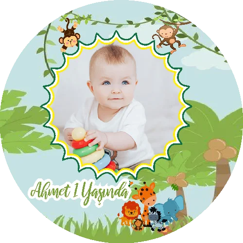 Safari Temalı yuvarlak Açacak Magneti