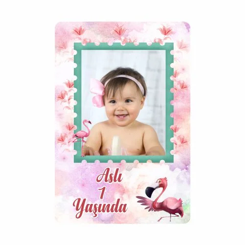 Flamingo Temalı Doğum Günü Magneti - 10 Adet