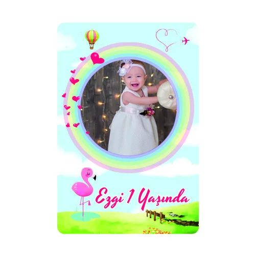 Flamingo Temalı Doğum Günü Magneti  - 10 Adet