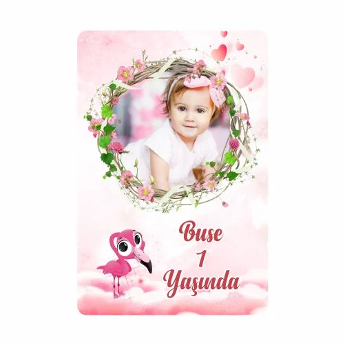 Flamingo Temalı Doğum Günü Magneti  - 10 Adet