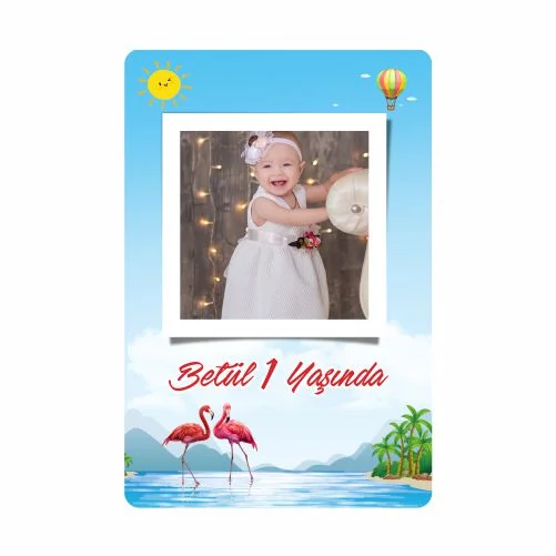 Flamingo Temalı Doğum Günü Magneti  - 10 Adet