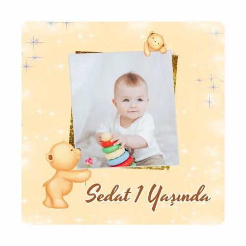 Ayıcık Temalı Doğum Günü Magneti - 24 Adet