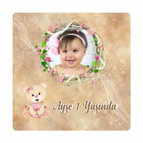 Ayıcık Temalı Doğum Günü Magneti - 24 Adet