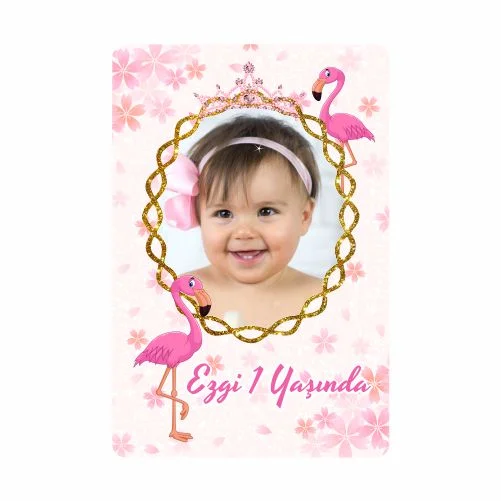 Flamingo Temalı Doğum Günü Magneti  - 10 Adet