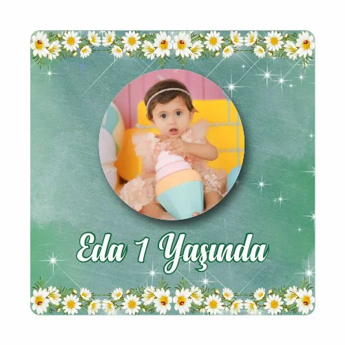 Çiçek Temalı Doğum Günü Magneti - 24 Adet