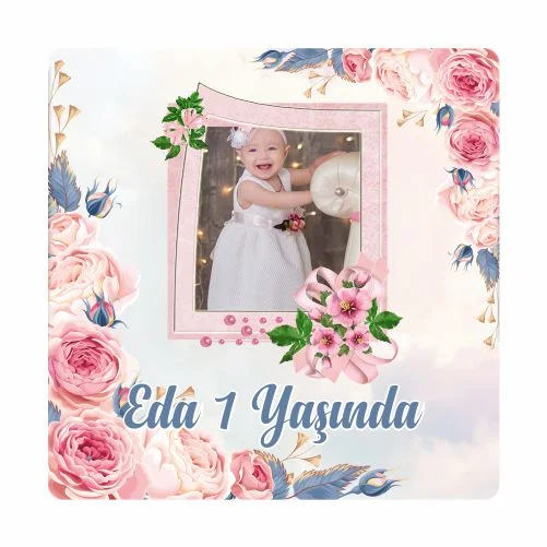 Çiçek Temalı Doğum Günü Magneti - 24 Adet