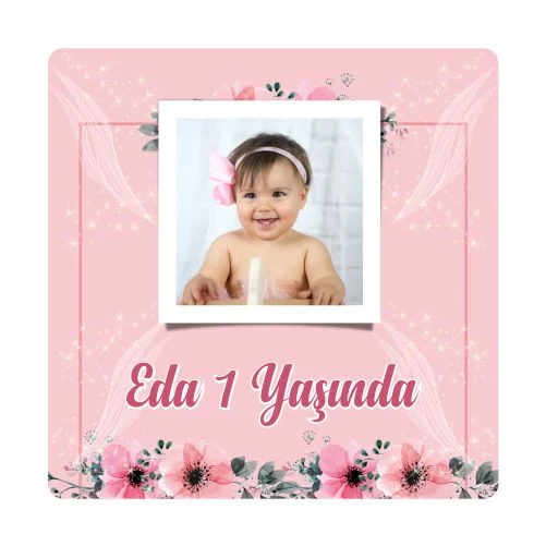 Çiçek Temalı Doğum Günü Magneti - 24 Adet