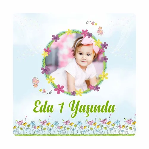 Çiçek Temalı Doğum Günü Magneti - 24 Adet