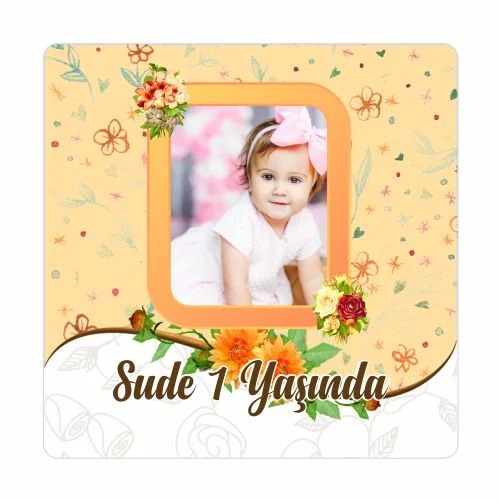 Çiçek Temalı Doğum Günü Magneti - 24 Adet