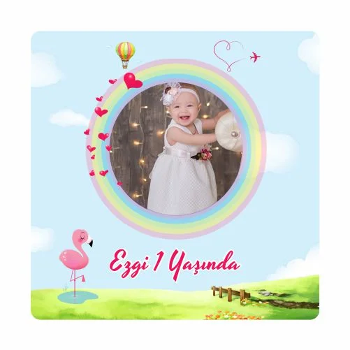 Flamingo Temalı Doğum Günü Magneti - 24 Adet