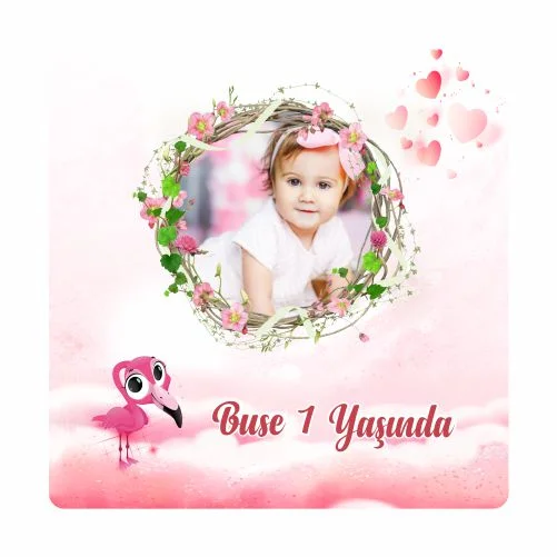 Flamingo Temalı Doğum Günü Magneti - 24 Adet