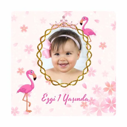 Flamingo Temalı Doğum Günü Magneti - 24 Adet
