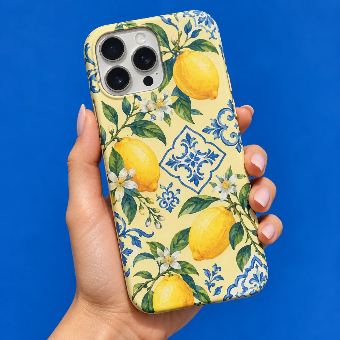 Akdeniz Motifli Limon Desenli Telefon Kılıfı - Tüm Modeller