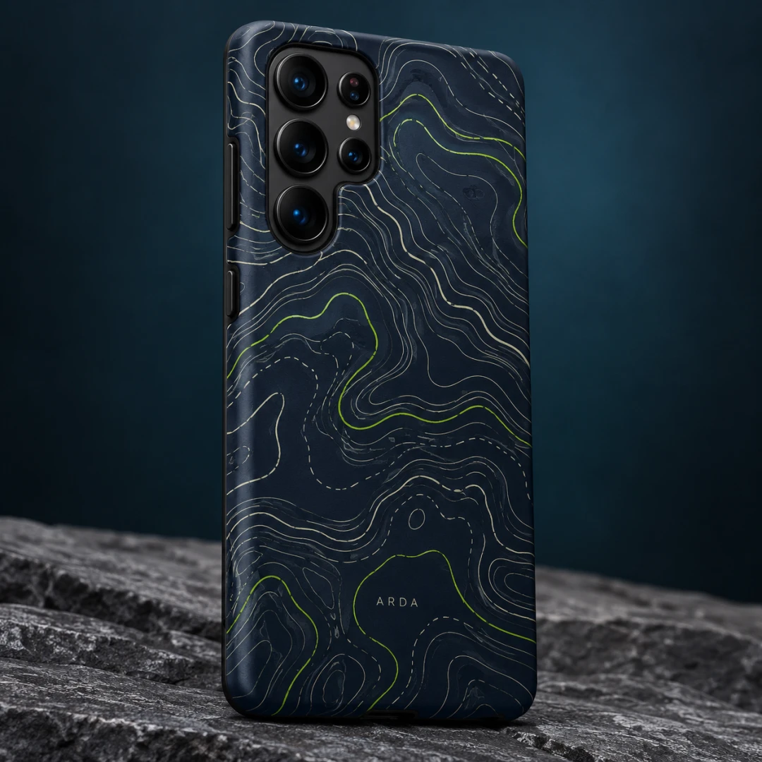 Topografik Lacivert Telefon Kılıfı - Tüm Modeller