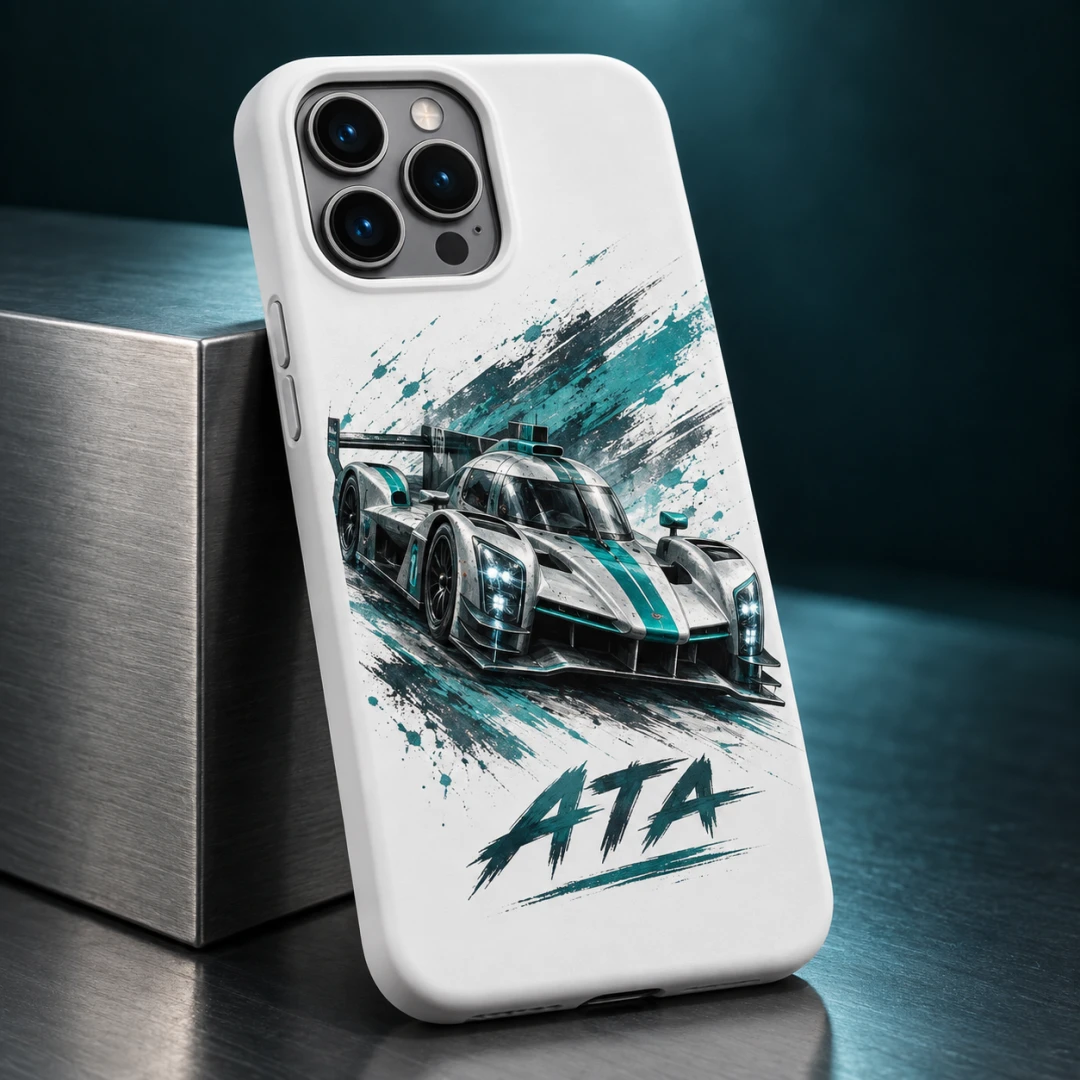 Gümüş Yarış Otomobili Telefon Kılıfı - Tüm Modeller