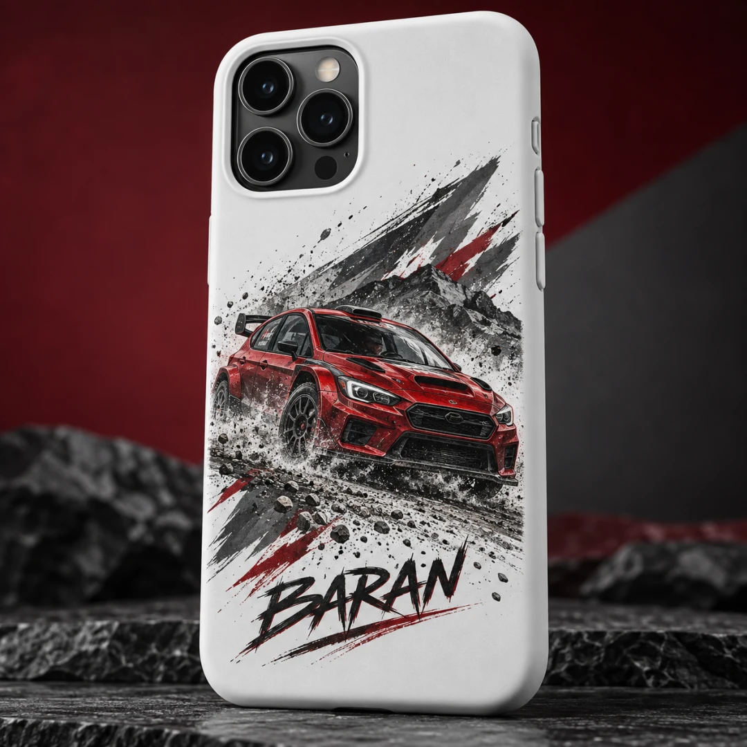 Beyaz Rally Araba Telefon Kılıfı - Tüm Modeller