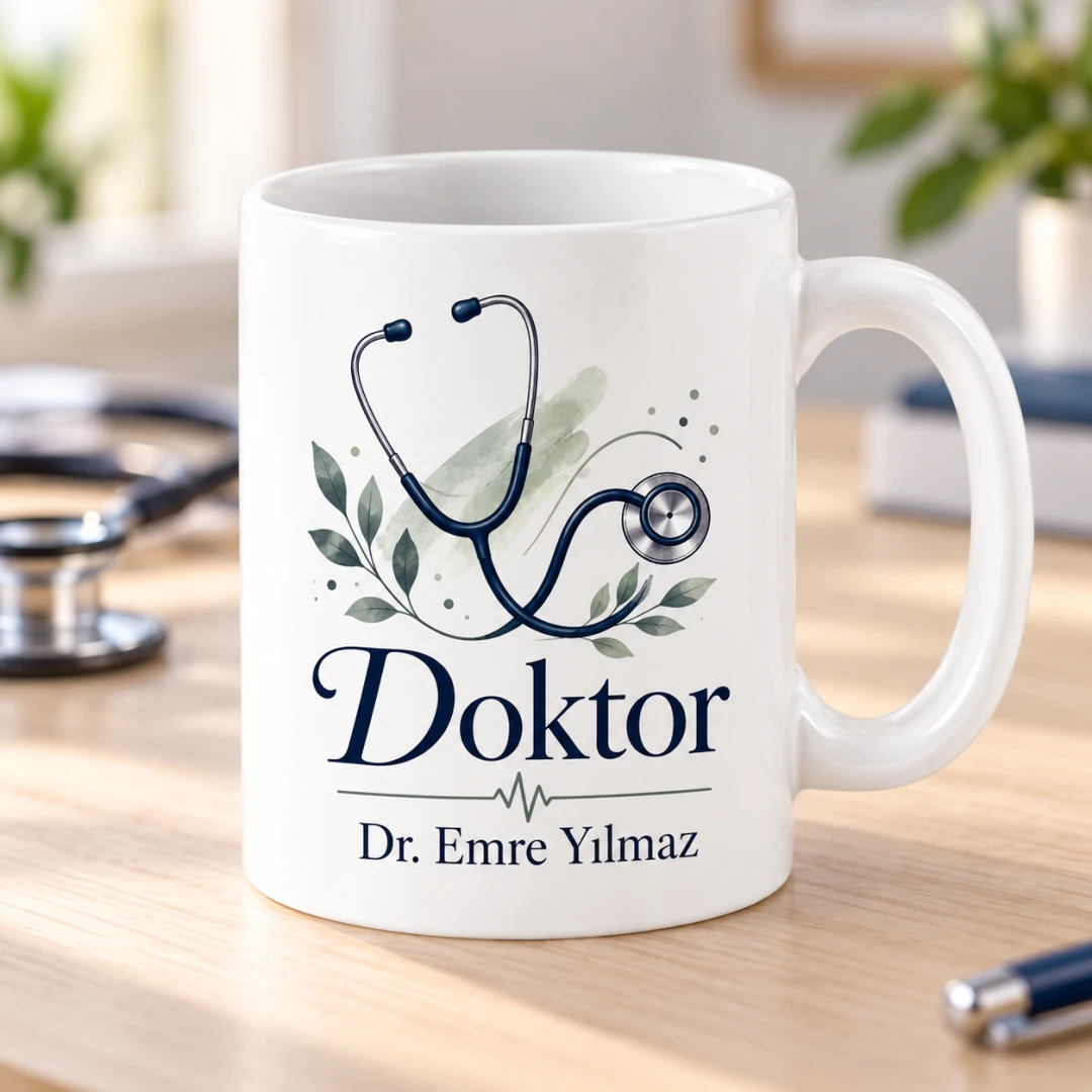 Doktorlara Özel Modern Doktor Temalı Kupa Bardak