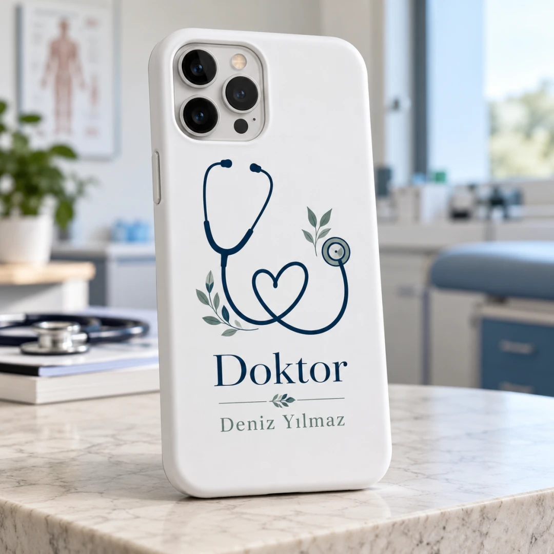 Doktorlara Özel Stetoskop Kalp Motifli Telefon Kılıfı - Tüm Modeller