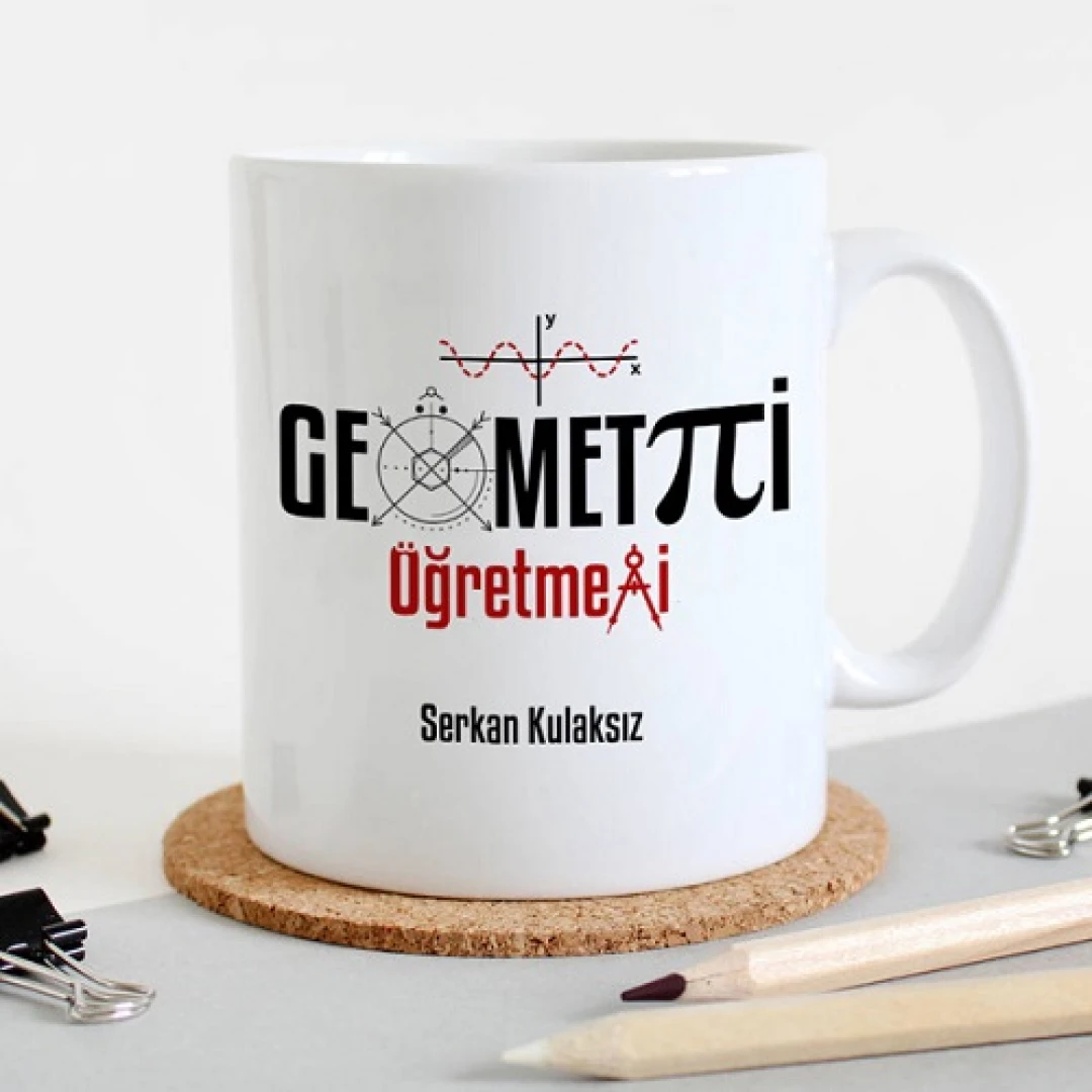 Geometri Öğretmenine Hediye Kupa Bardak