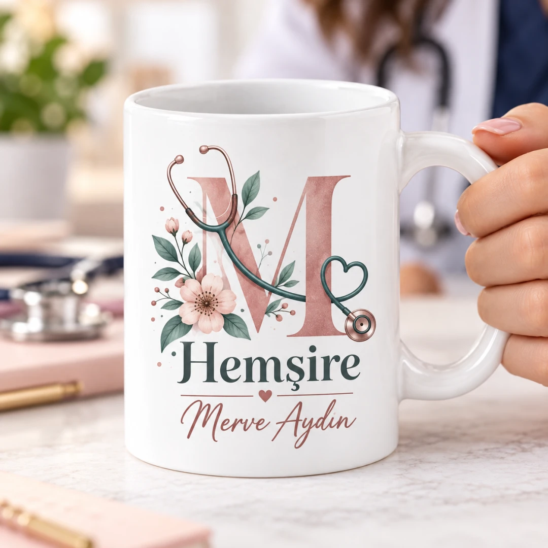 Hemşirelere Özel Feminen Hemşire Temalı Kupa Bardak