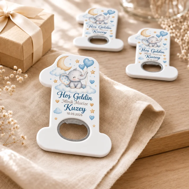 Hoş Geldin Bebek Açacak Magnet – Kişiye Özel Yenidoğan Hediyeliği (Pembe Nötr Hosgeldin) - Kişiye Özel | Bicazip - 3. görsel
