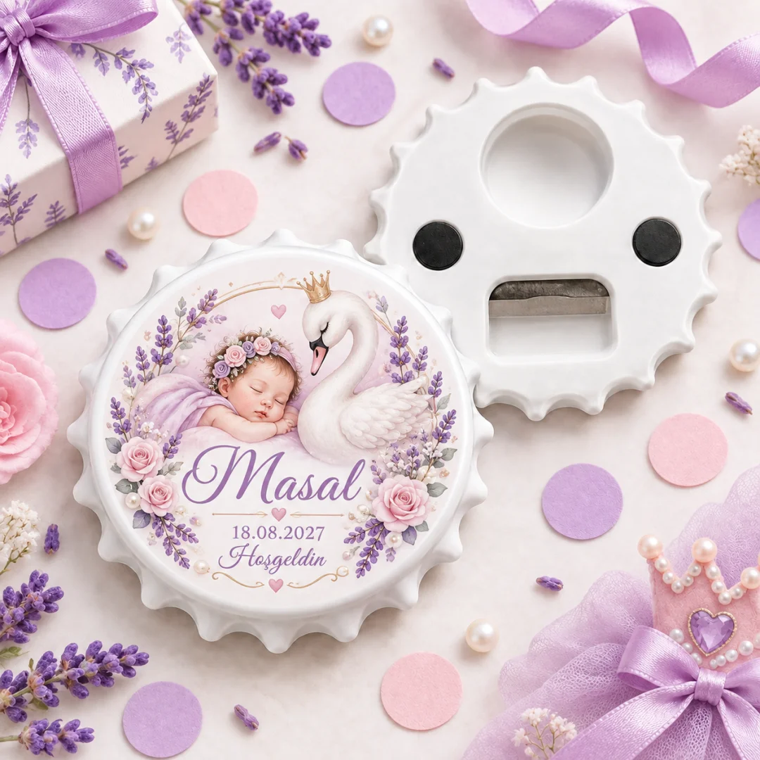 Hoşgeldin Bebek Beyaz Bulut Yıldız Yuvarlak Açacak Magnet