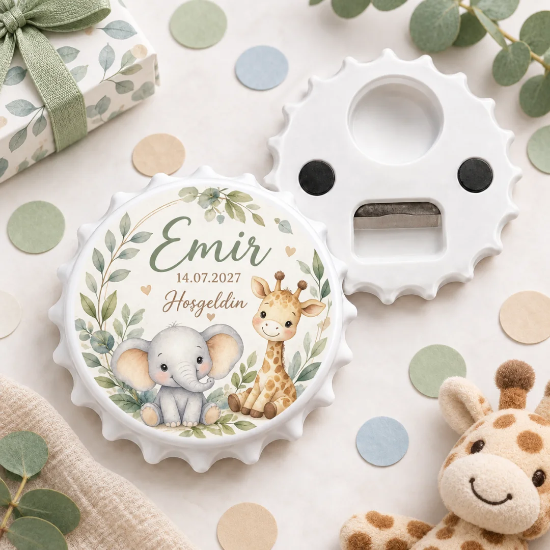 Hoşgeldin Bebek Boho Gökkuşağı Yuvarlak Açacak Magnet