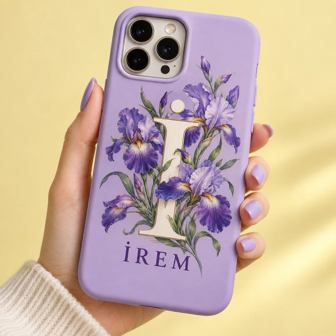 Lavanta İris Çiçekli Telefon Kılıfı - Tüm Modeller