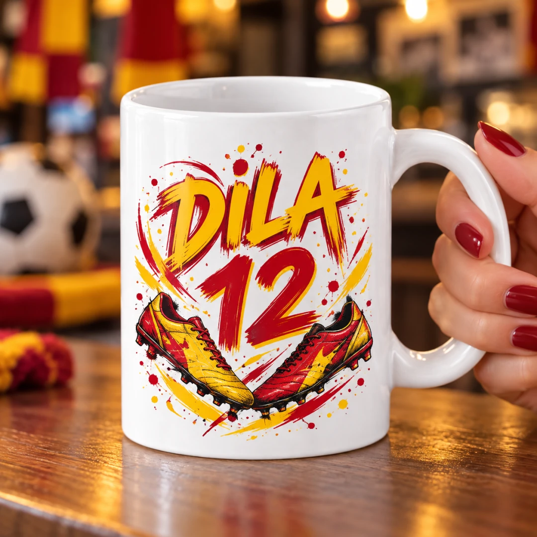 Kişiye Özel Futbol Taraftar Dinamik Çizgi Tasarım Kupa Bardak
